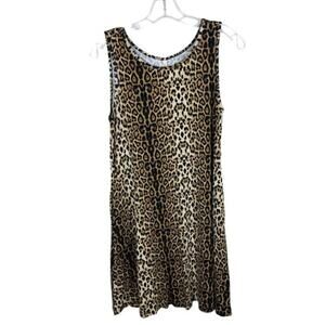 Bishuige Leopard Print MIDI Tank Dress Women's Size S Animal Print A-Line